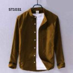 Men's Solid Colour Ban color Shirt(Golden)
